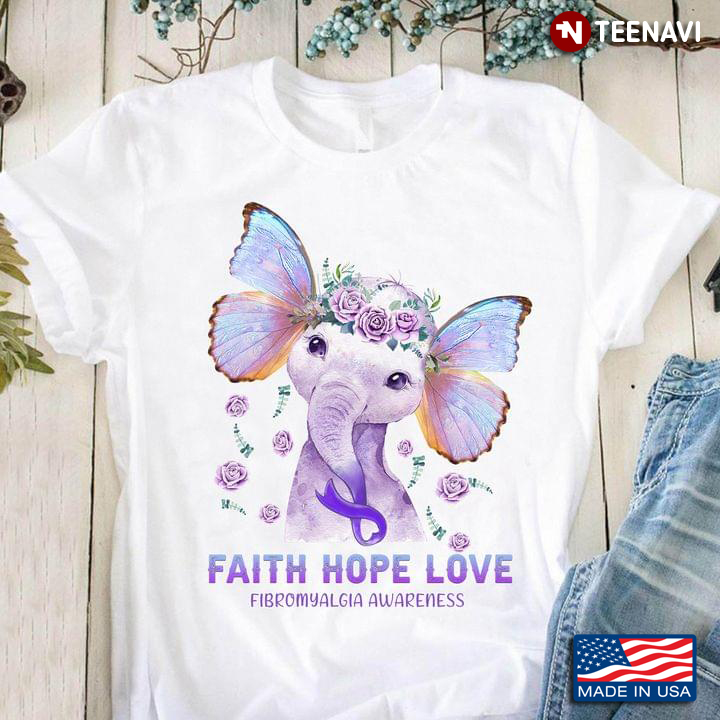 Elephant Faith Hope Love Fibromyalgia Awareness