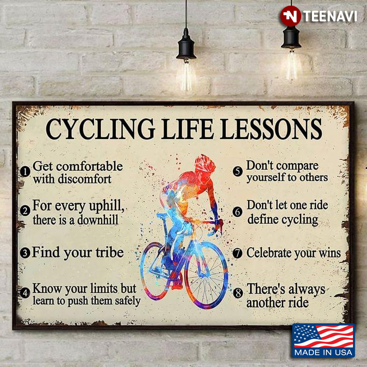 Watercolour Cyclist Cycling Life Lessons