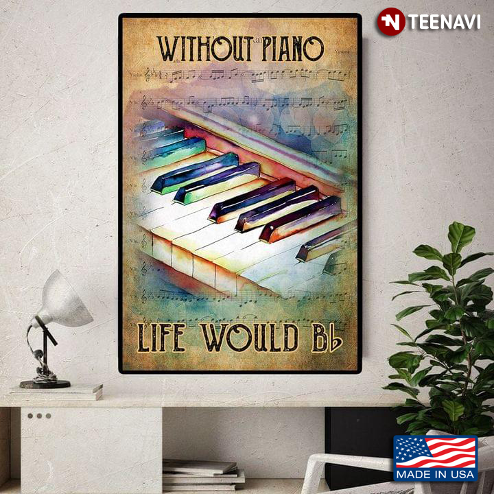 Vintage Watercolour Sheet Music Theme Without Piano Life Would Bb