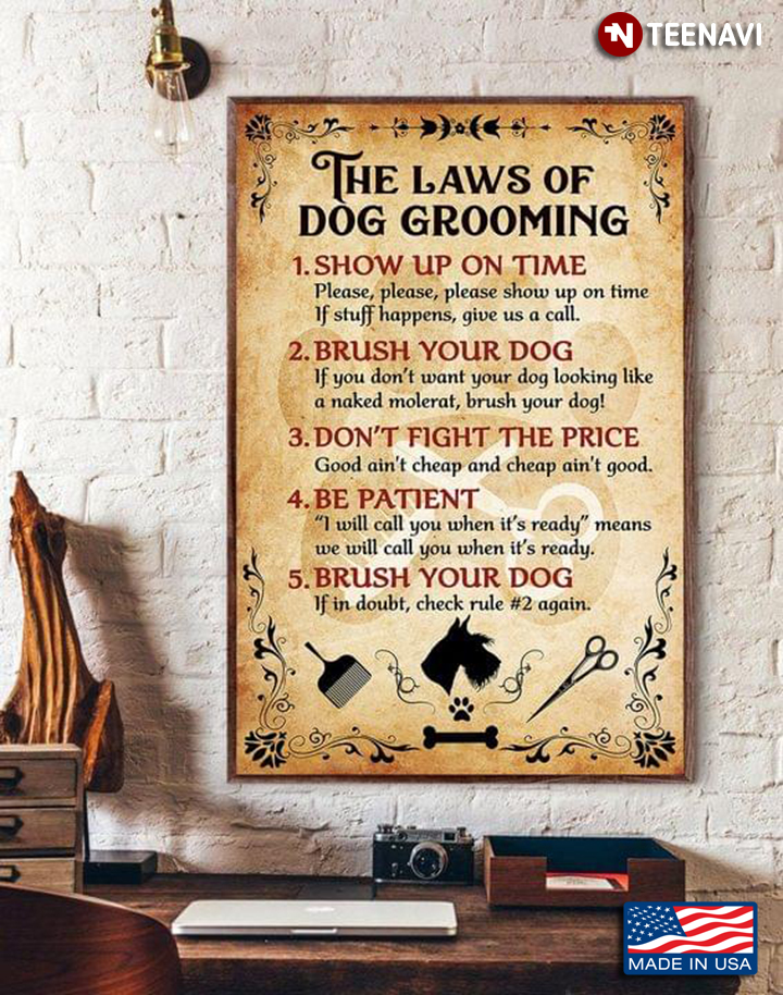 Vintage Dog Groomer The Laws Of Dog Grooming