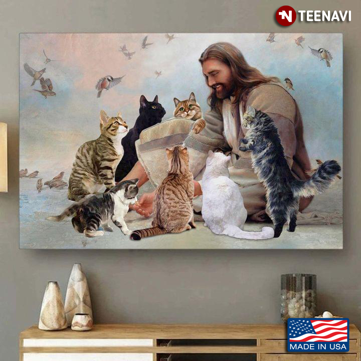 jesus with cats painting