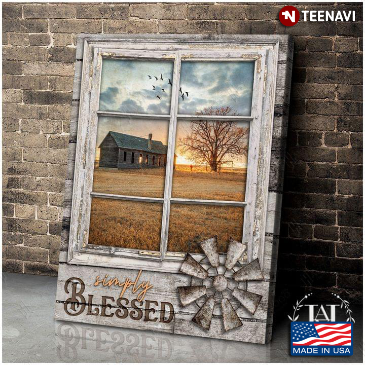 Vintage Farm Barn Window Frame With View Of Peaceful Farm Simply Blessed