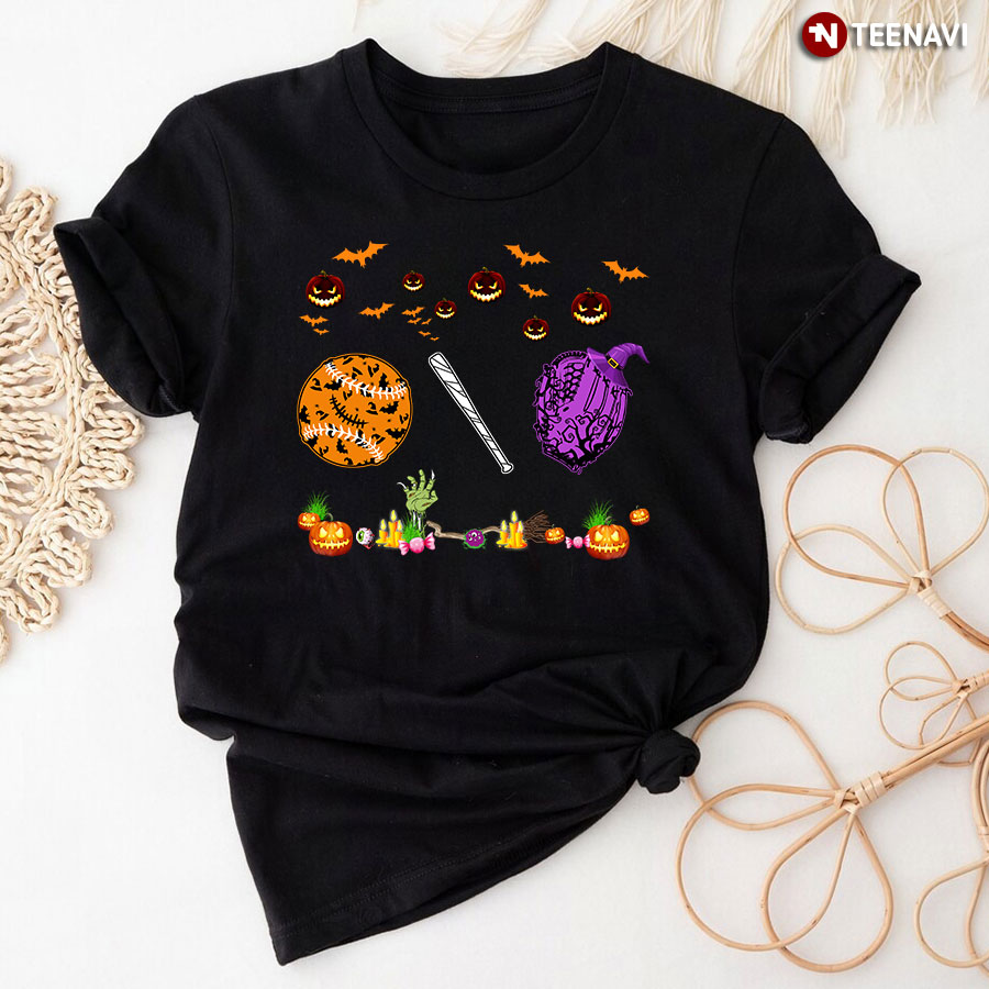 Baseball With Halloween Halloween Party T-Shirt