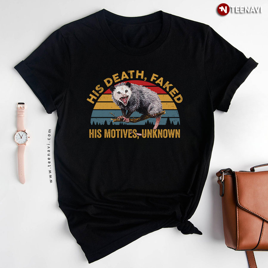 Virginia Opossum His Death Faked His Motives Unknown Vintage Design T-Shirt