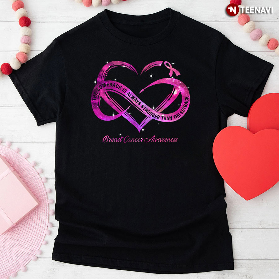 The Comeback is Always Stronger Than The Setback Breast Cancer Awareness T-Shirt - Unisex Tee