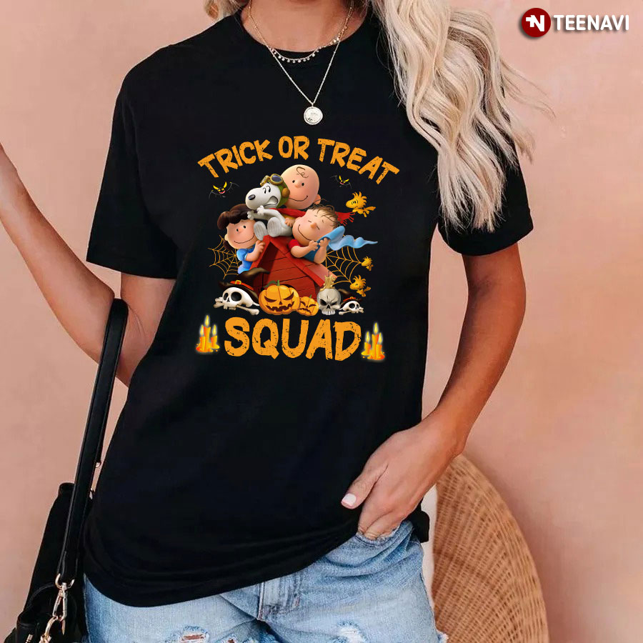 Trick or Treat Squad Snoopy and His Friends Happy Halloween T-Shirt