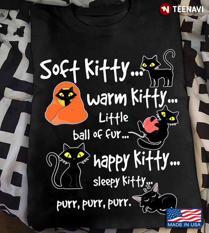 Soft Kitty Warm Kiity Little Ball Of Fur Happy Kitty Sleepy Kitty Black Cat For Kittty Lovers