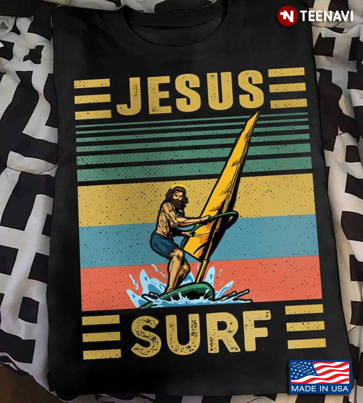 Jesus Surf For Surfing Lovers Vintage