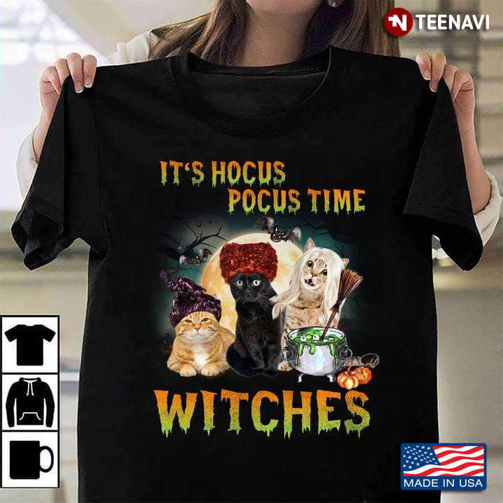 It’s Hocus Pocus Time Witches For Halloween Cat Lovers