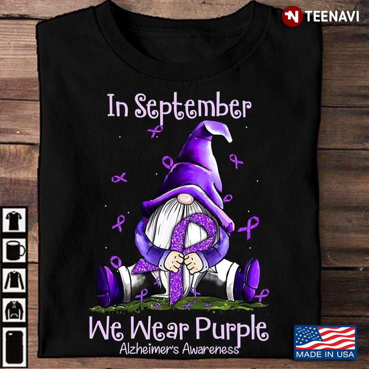In September We Wear Purple Alzheimer’s Awareness New Style Gnome