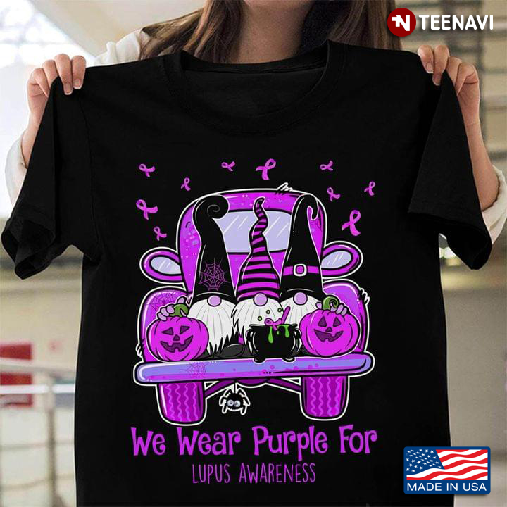 We Wear Purple For Lupus Awareness Gnomes Halloween