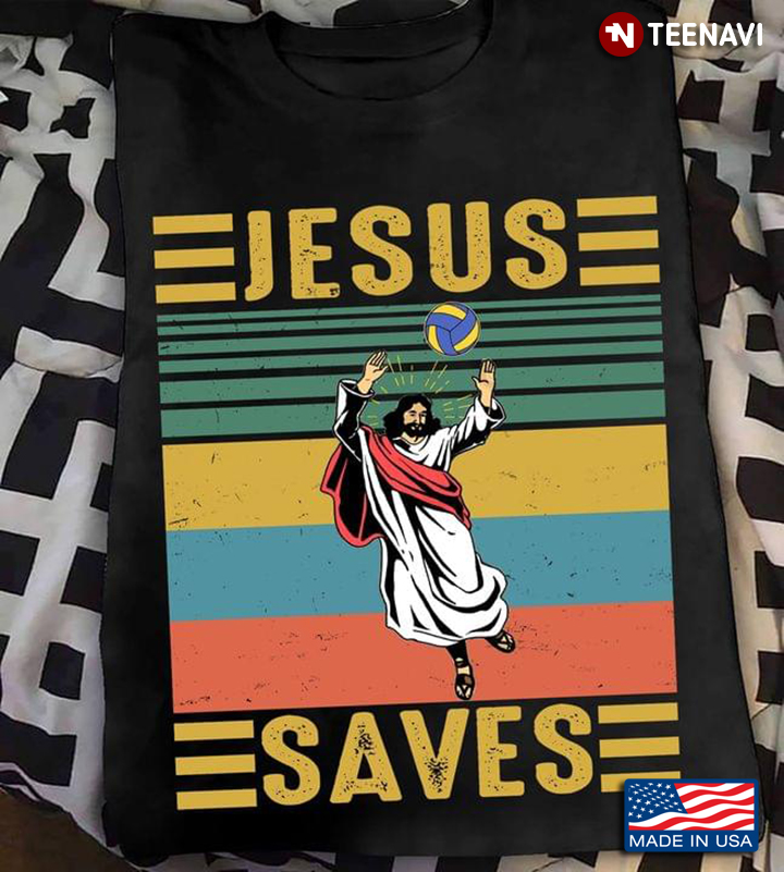 Jesus Saves Volleyball Vintage Style