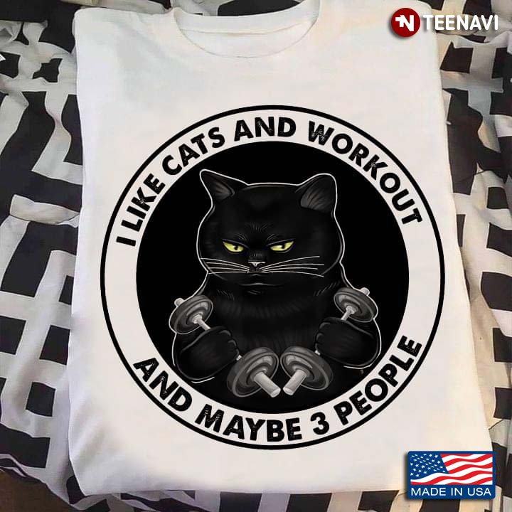 I Like Cat and Workout and Maybe 3 People Circle Design