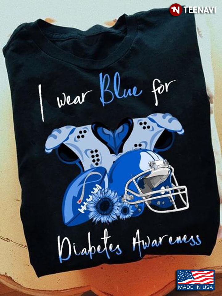 I Wear Blue for Diabetes Awareness American Football Outfit