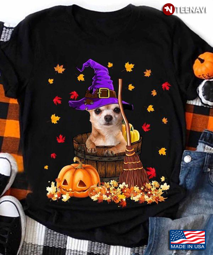 Funny Chihuahua Witch Happy Halloween for Dog Lover