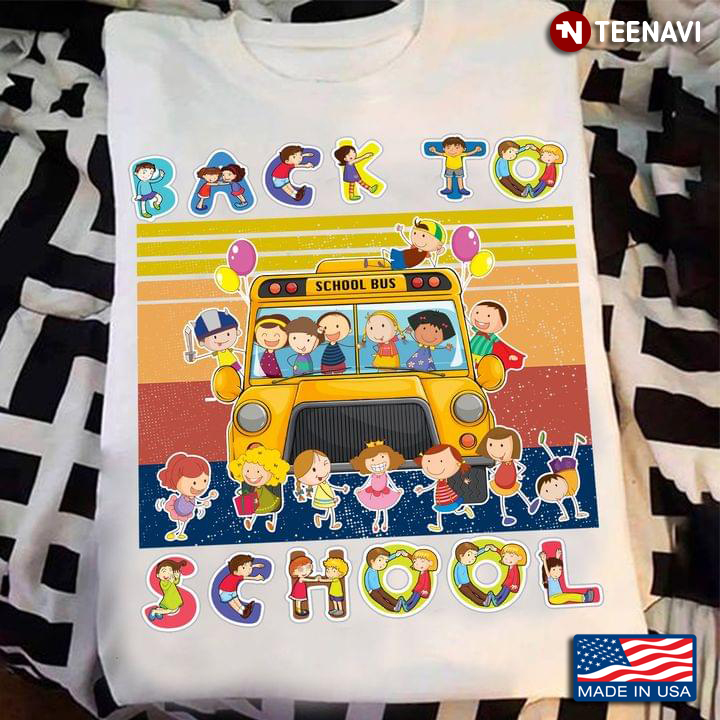 Back To School Kids on School Bus Funny Design for Pupil