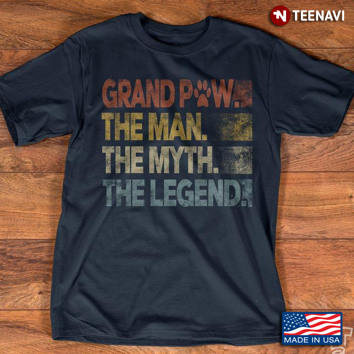 Grandpaw The Man The Myth The Legend Colorful Vintage Design