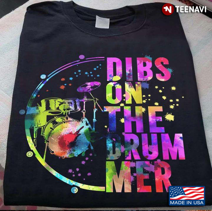 Dibs On The Drummer Watercolor Cool Design for Drummer