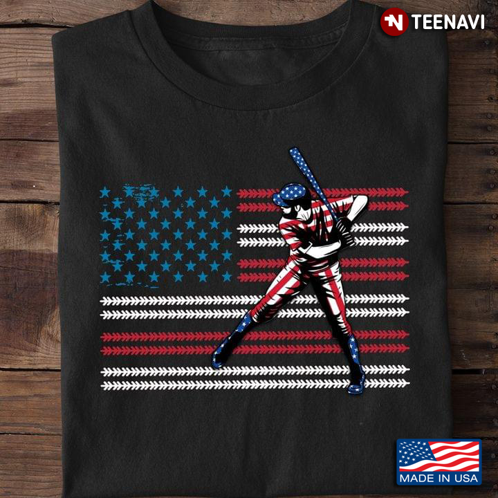 Patriotic Softball Player American Flag Cool Design for Softball Lover