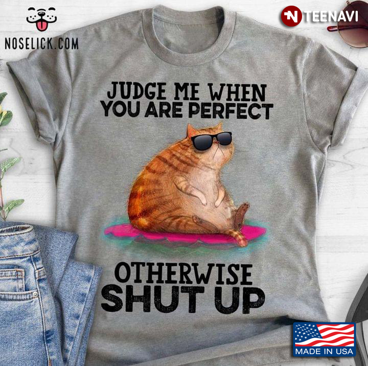 Judge Me When You Are Perfect Otherwise Shut Up Funny Fat Cat