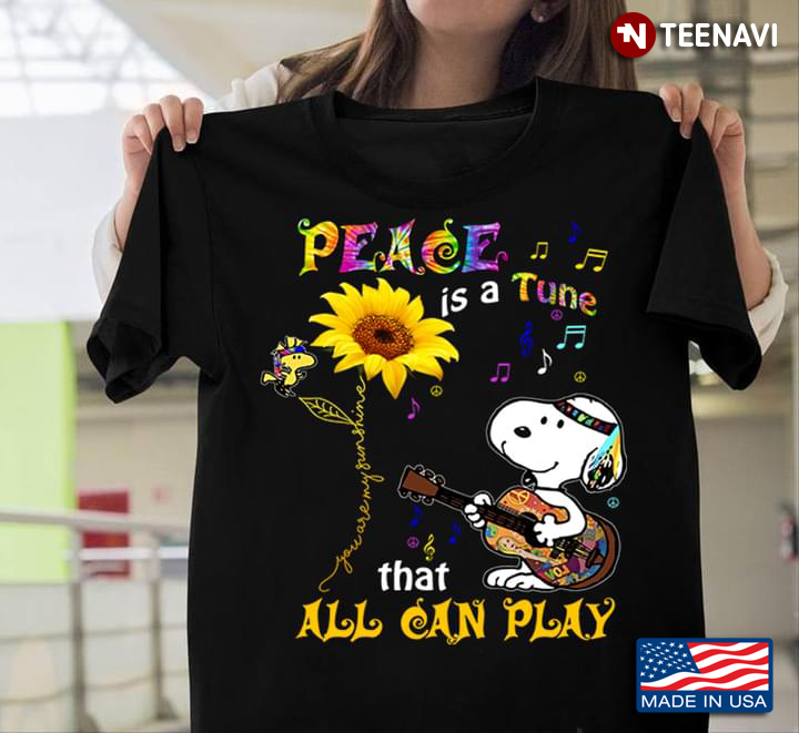 Peace is A Tune That All Can Play Cute Snoopy Playing Guitar