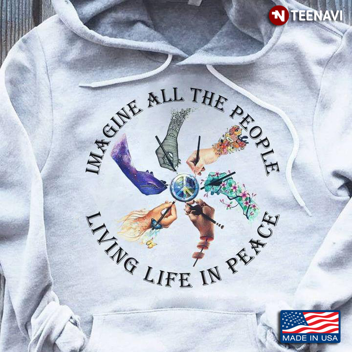 Imagine All The People Living Life in Peace Hippie Sign