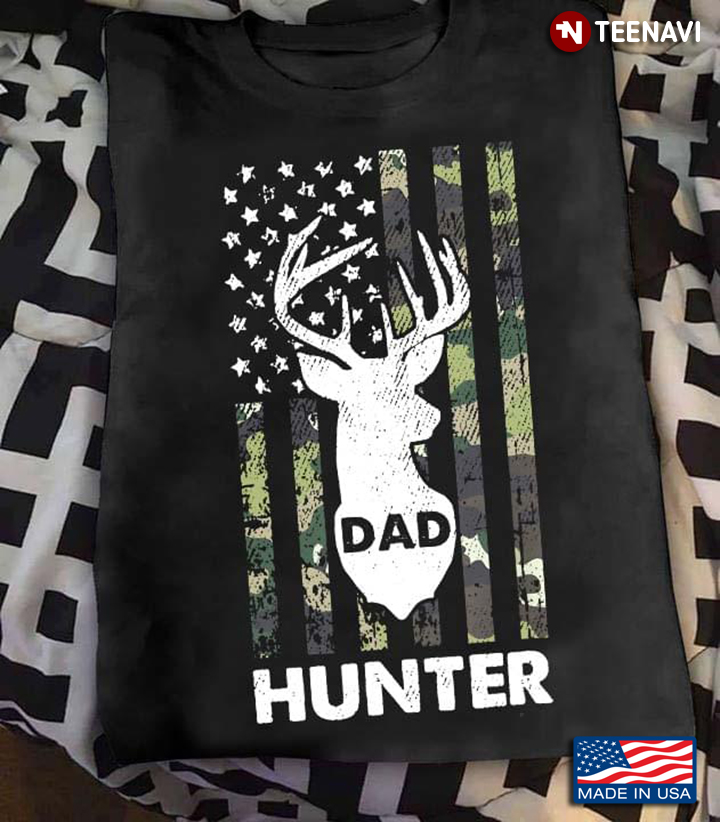 Dad Hunter American Flag Camouflage Love Hunting Deers