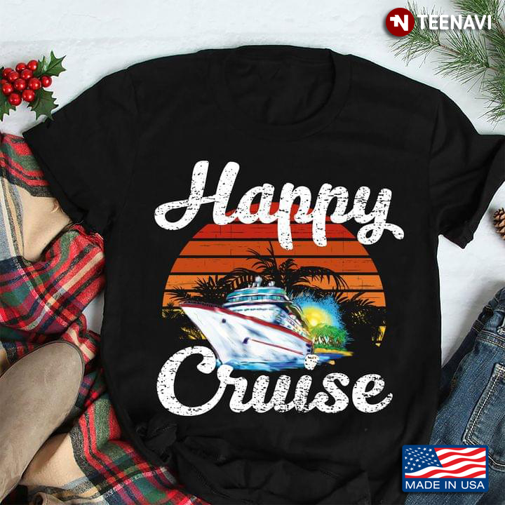 Happy Cruise Vintage Sunset Design for Cruising Lover