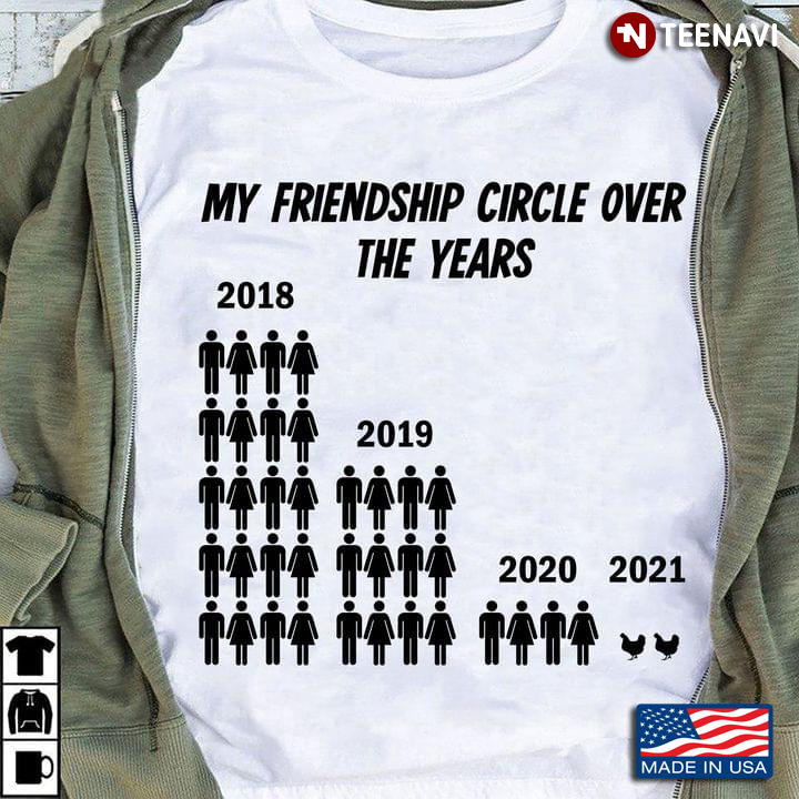 My Friendship Circle Over The Years 2021 Make Friend with Chickens Funny Design