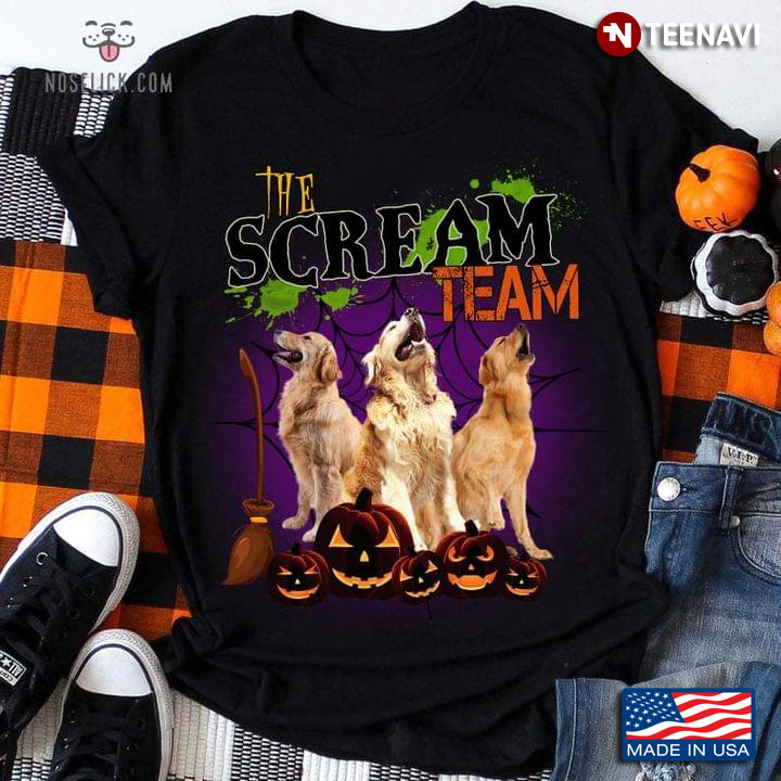 Golden Retrievers The Scream Team Funny Halloween Gift for Dog Lover