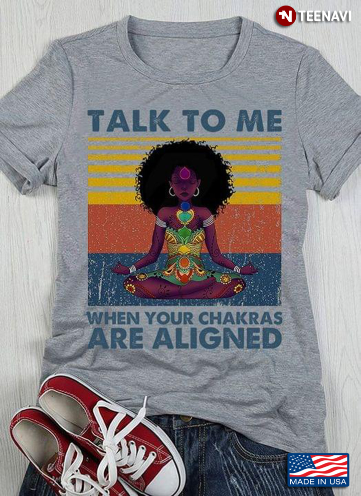 Vintage Yoga Balck Girl Talk To Me When Your Chakras Are Aligned