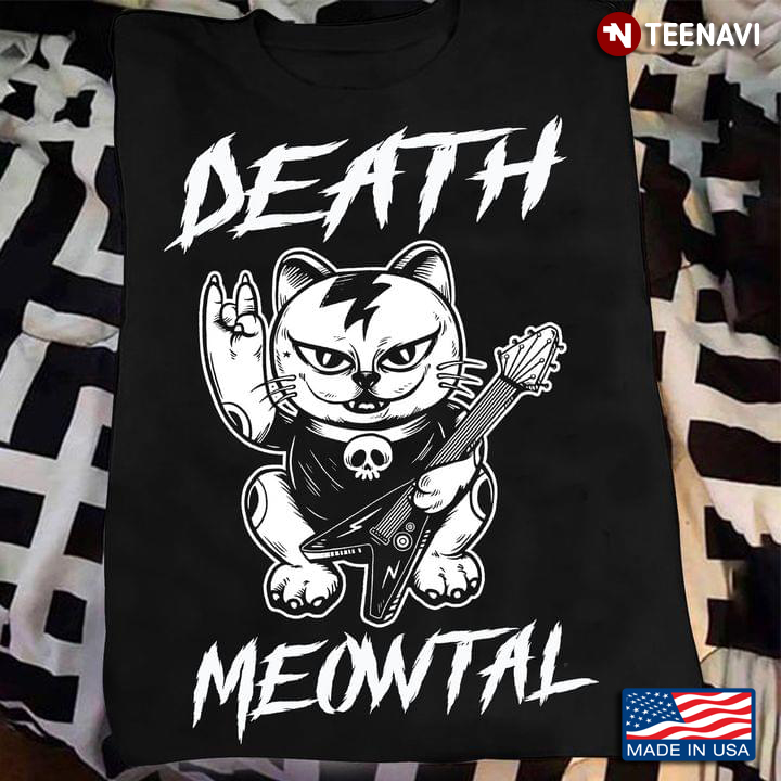 Evil Cat Play Guitar Bass Death Meowtal for Guitarist