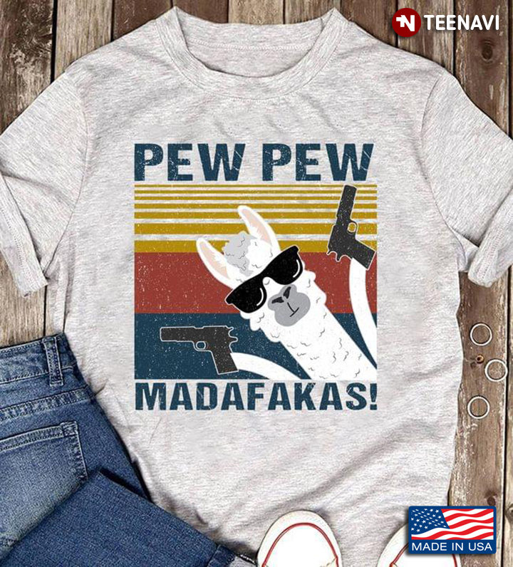 Vintage Pew Pew Madafakas Llama With Guns