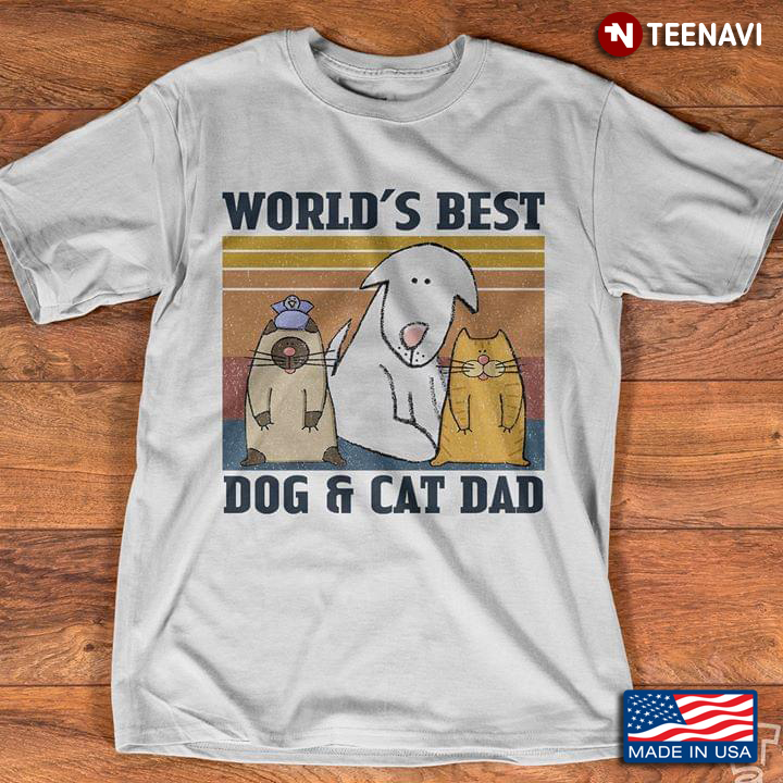 Vintage World's Best Dog And Cat Dad For Father's Day