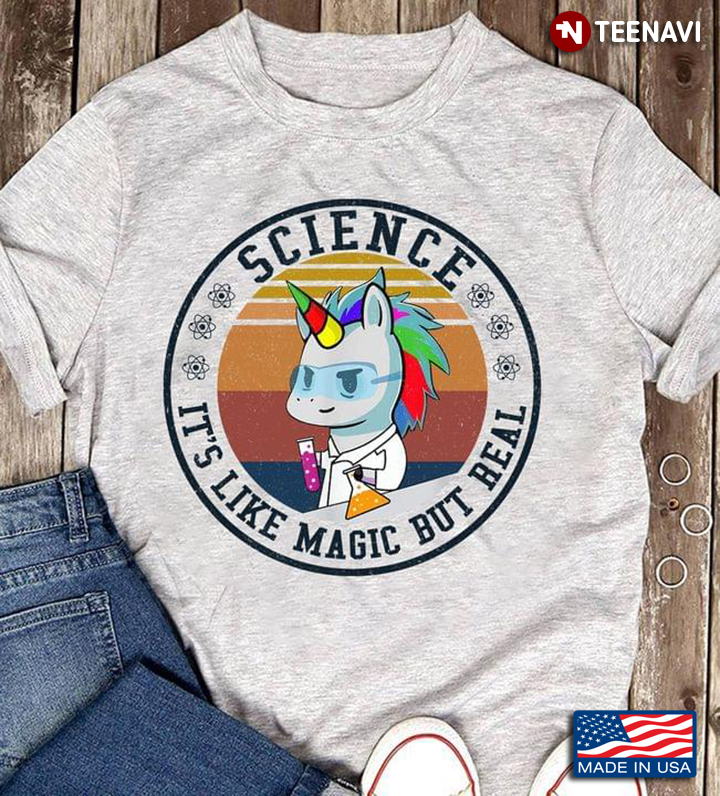 Vintage Unicorn Science It's Like Magic But Real For Science Lover