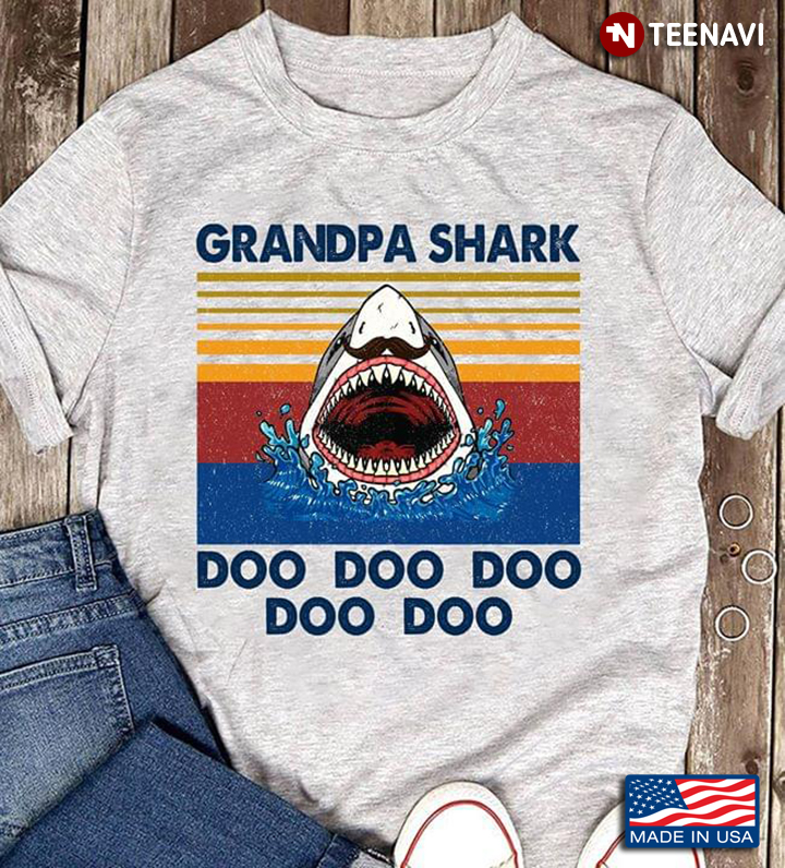 Vintage Grandpa Shark Doo Doo Doo Doo Doo