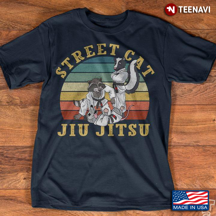 Vintage Raccoon Street Cat Jiu Jitsu