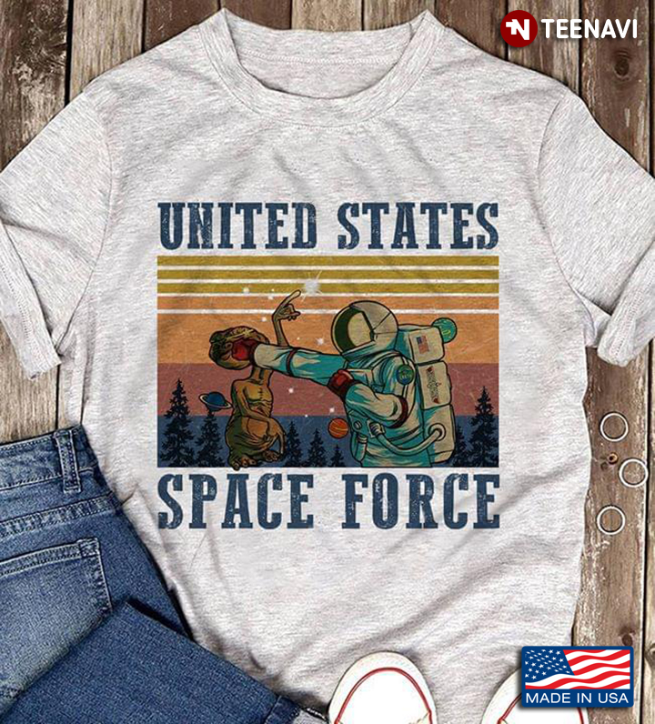 Vintage United States Space Force Astronaut Hitting Alien