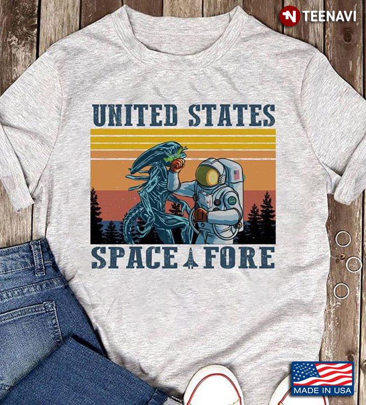 Vintage United States Space Fore Astronaut Hitting Alien