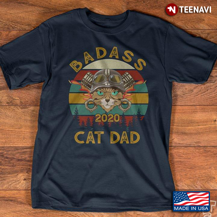 Vintage Badass 2020 Cat Dad Mechanic For Father's Day