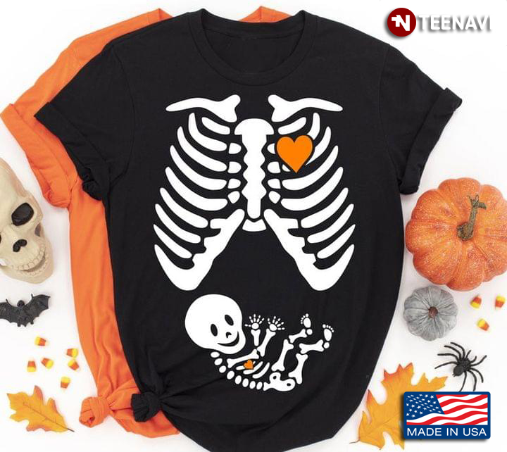 Maternity Skeleton Baby Funny Pregnancy For Halloween T-Shirt