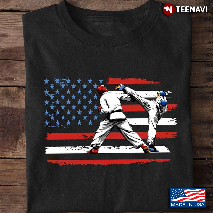 Taekwondo American Flag For Taekwondo Lover
