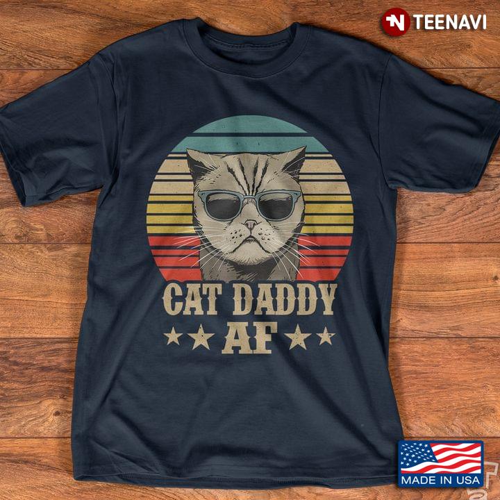 Vintage Cat Daddy Af For Father's Day