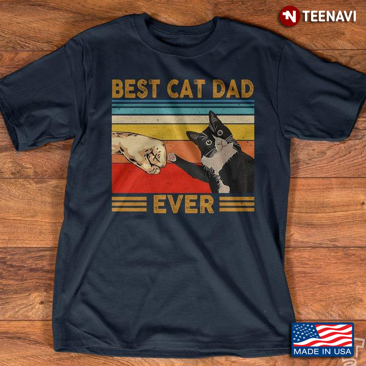 Vintage Best Cat Dad Ever Cat Lover For Father's Day