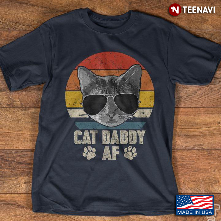 Vintage Cat Daddy Af Cat Lover For Father’s Day