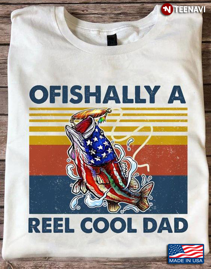 Vintage Ofishally A Reel Cool Dad Fishing Lover For Father's Day