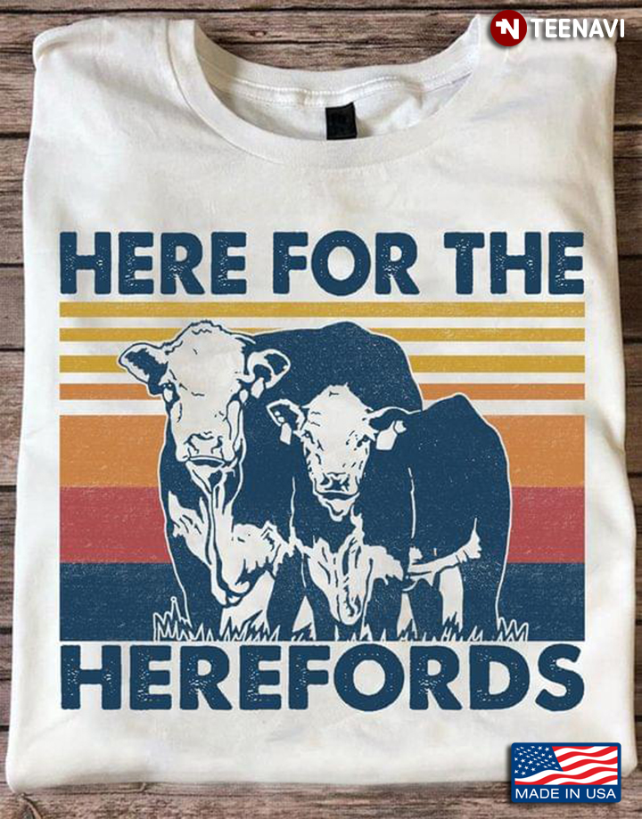 Vintage Cow Here For The Herefords For Animal Lover