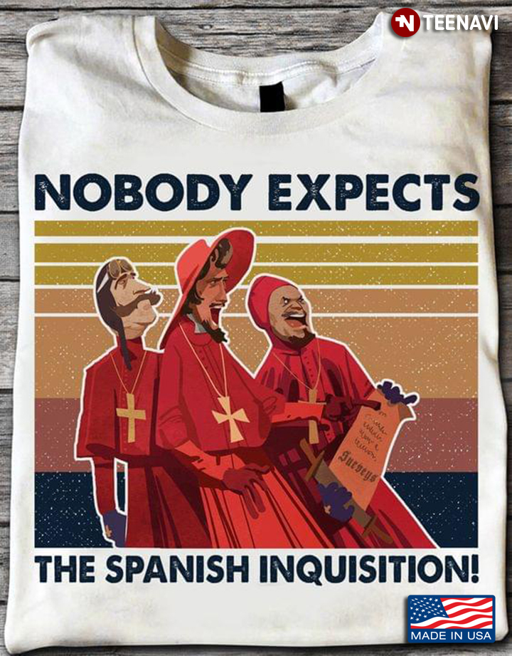 Vintage Nobody Expects The Spanish Inquisition Monty Python Red Figures