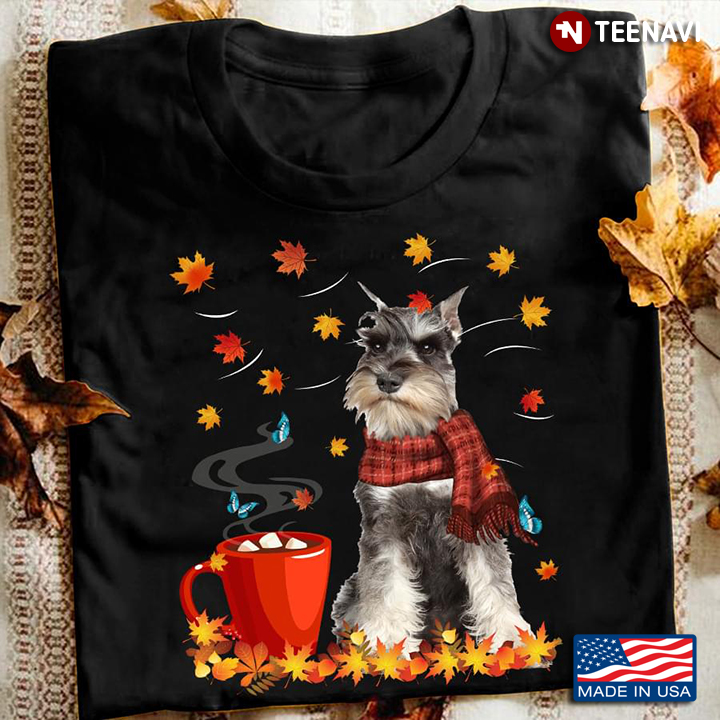 Miniature Schnauzer Welcome To Autumn Fall Leaves For Dog Lover