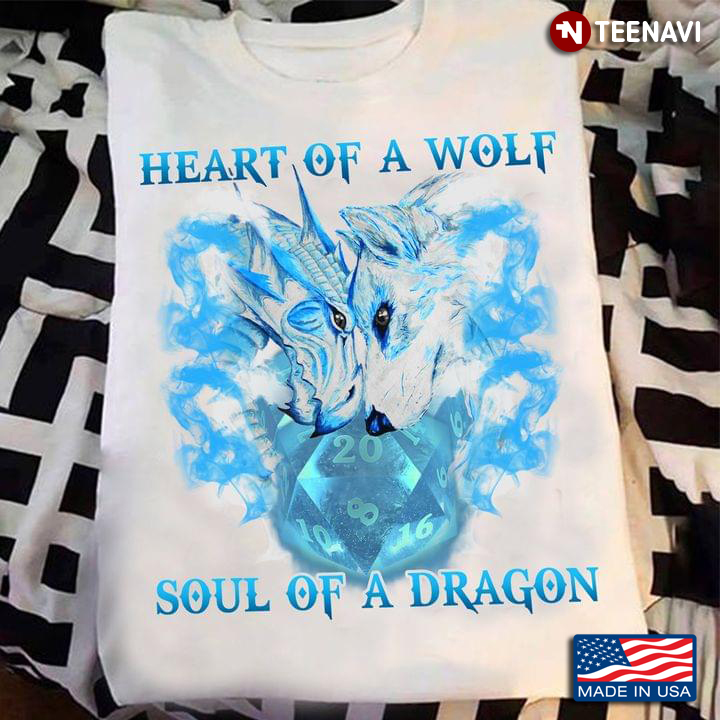 Heart Of A Wolf Soul Of A Dragon Dungeons & Dragons For Game Lover